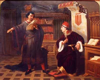 Agustin Riancho Y Gomez De Porras Ausias March and the Prince of Viana oil painting picture